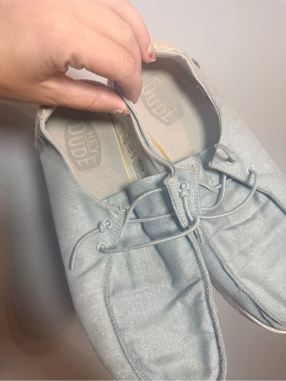 Hey Dude Womens Wendy Glitter Slip On Shoe Size 10 Smoke Quartz Gray - Picture 7 of 9
